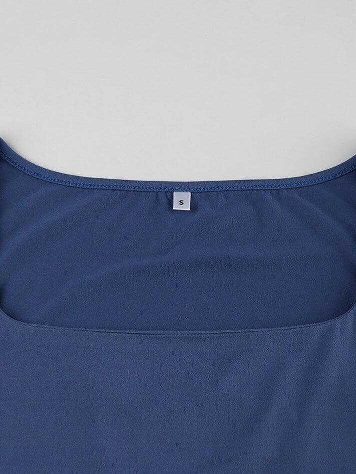 Contrast Square Neck Short Sleeve Tee - AnotherChill
