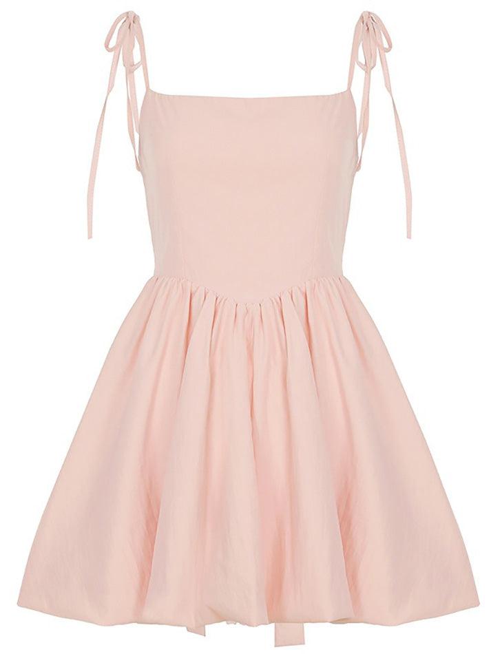 Pink Tie-Strap Mini Dress