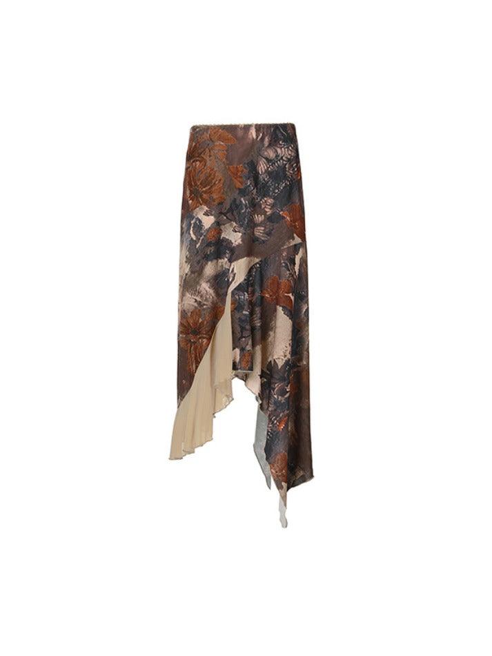 Wasteland Style Botanical Floral Print Maxi Skirts