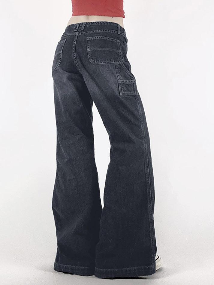 Vintage Washed Casual Wide Leg Jeans