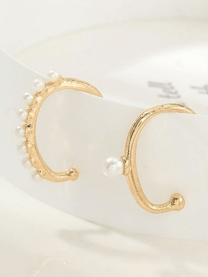 2pcs Faux Pearl Decor Cuff Earring - AnotherChill