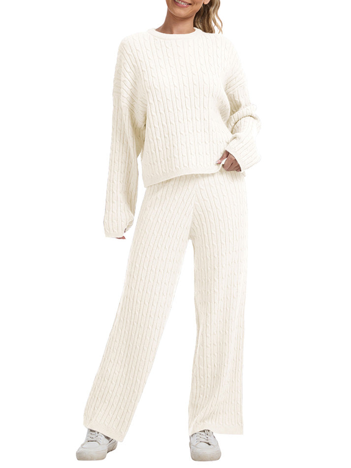 Cable Knit Sweater Lounge Set