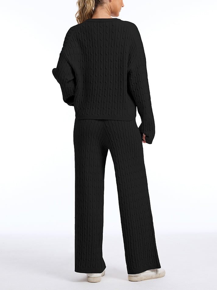 Cable Knit Sweater Lounge Set