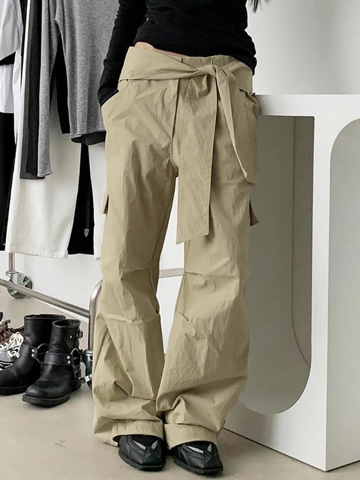 Tie Detail Loose Fit Cargo Pants