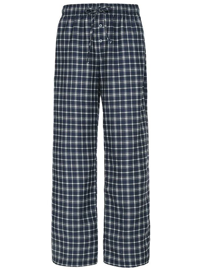 Low Waist Plaid Loose-Fit Wide-Leg Pants