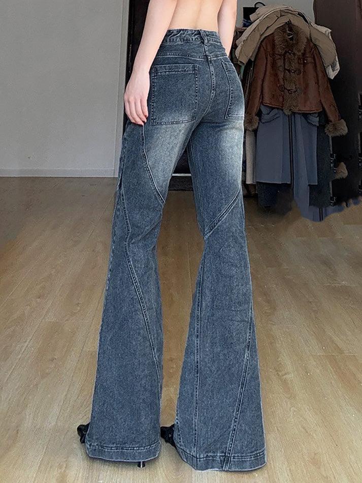 Vintage Gradient Low Rise Flared Jeans