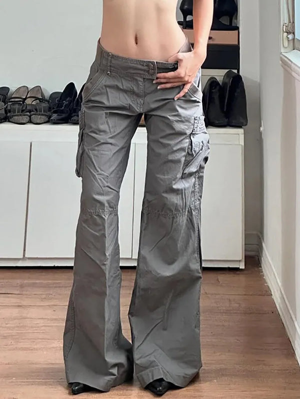 Vintage Multi-Pocket Low Waist Cargo Pants