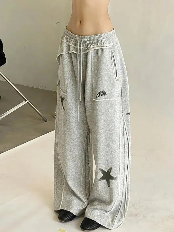 Asymmetrical Loose Drawstring Tie Pants - AnotherChill