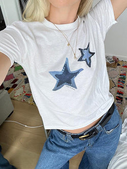 Star Print Short Sleeve Tee - AnotherChill