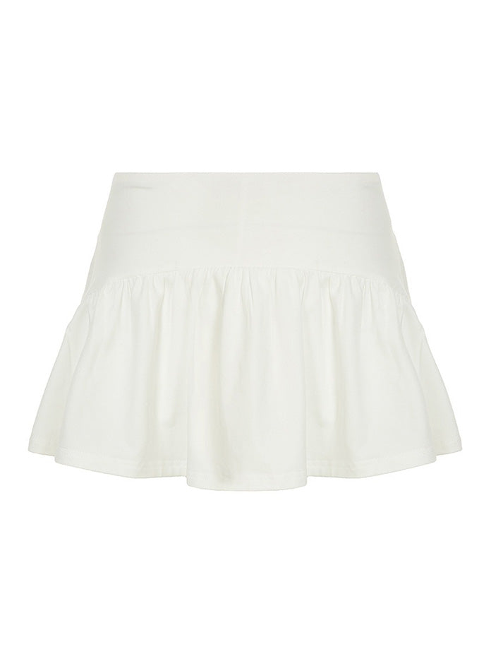 Low-Rise Ruched A-Line Mini Skirt