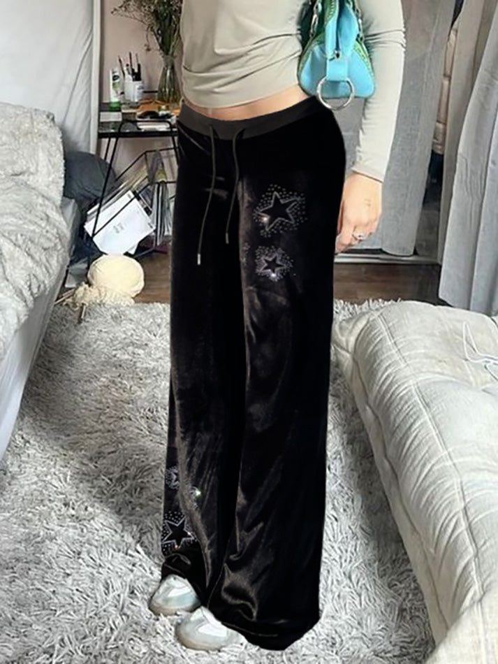 Star Print Flare Leg Pants