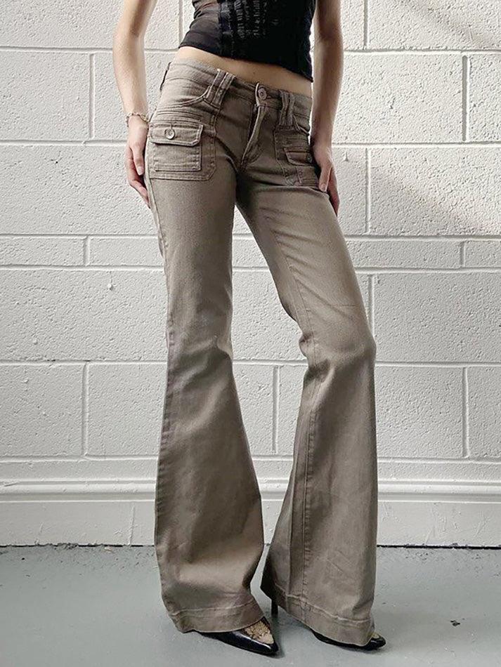 Vintage Pocket Flared Cargo Jeans