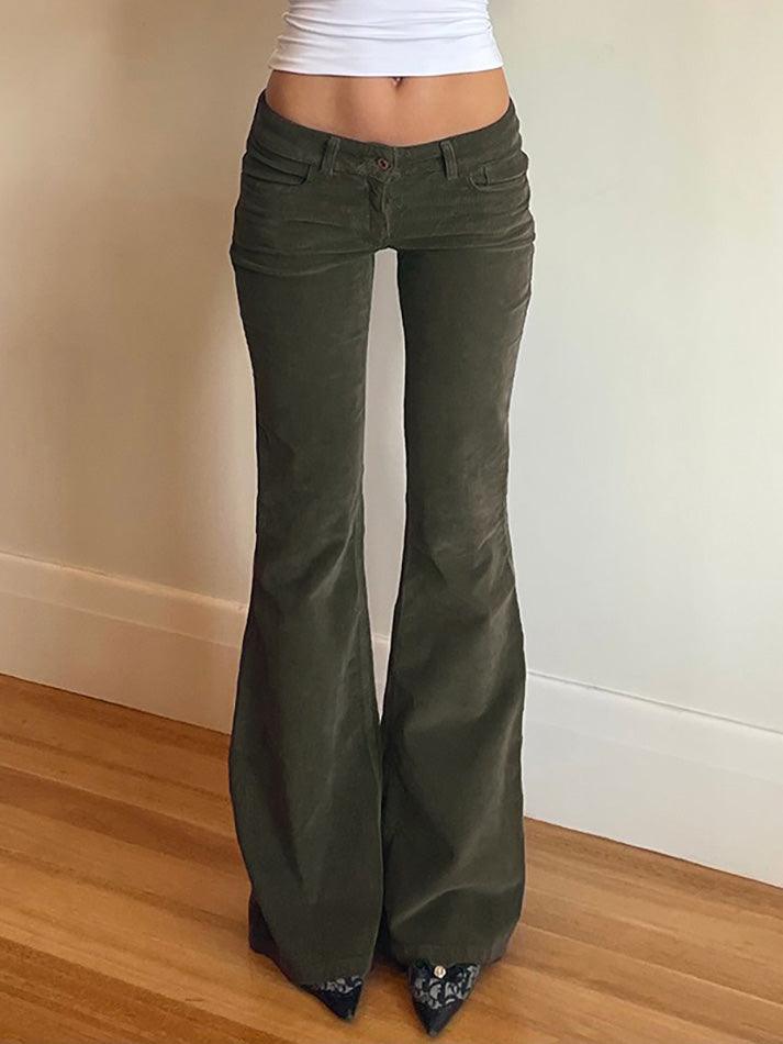 Vintage Low-Rise Corduroy Flare Pants