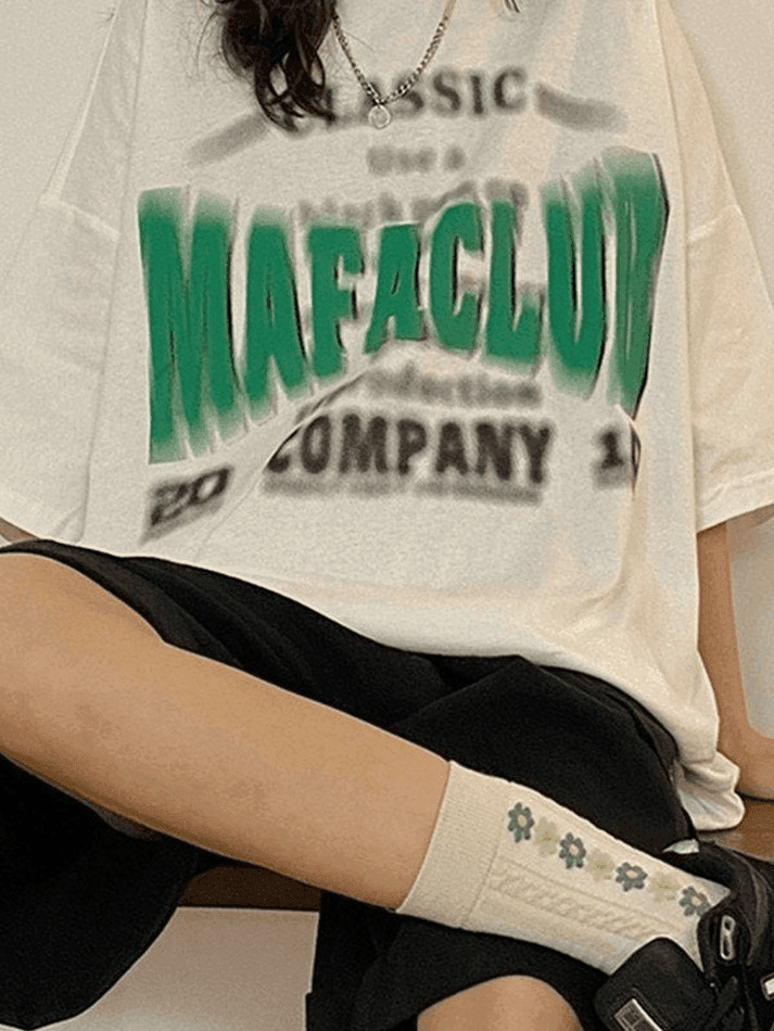 Blurred Letter Graphic Tee - AnotherChill