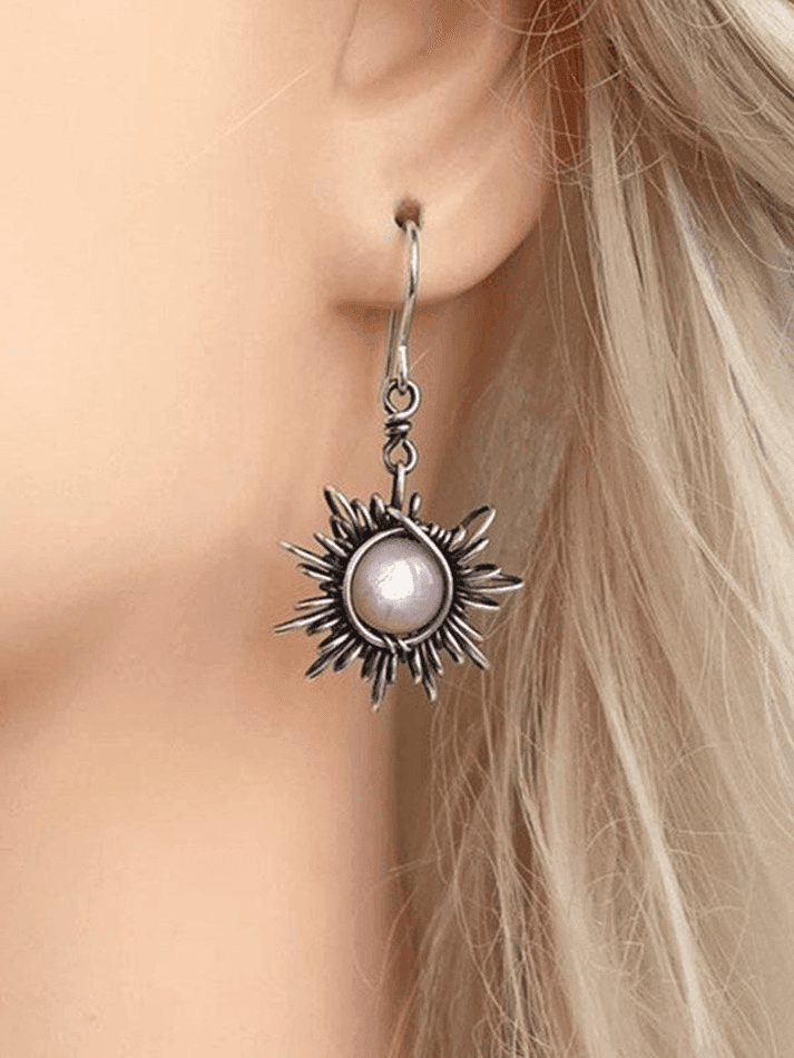 Boho Sun Moon Pendant Stud Earring - AnotherChill