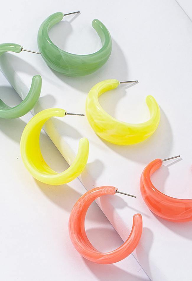 C Shape Acrylic Earrings - AnotherChill