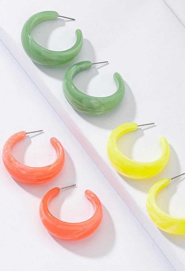 C Shape Acrylic Earrings - AnotherChill