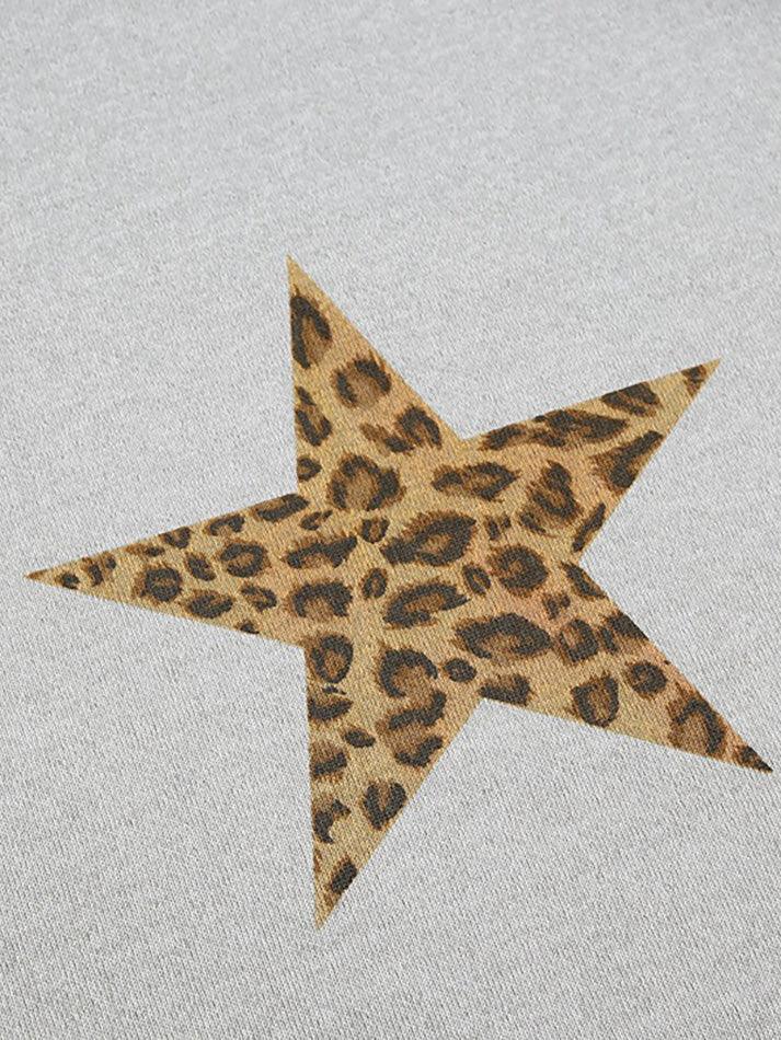 Leopard Star Print Oversized Hoodie