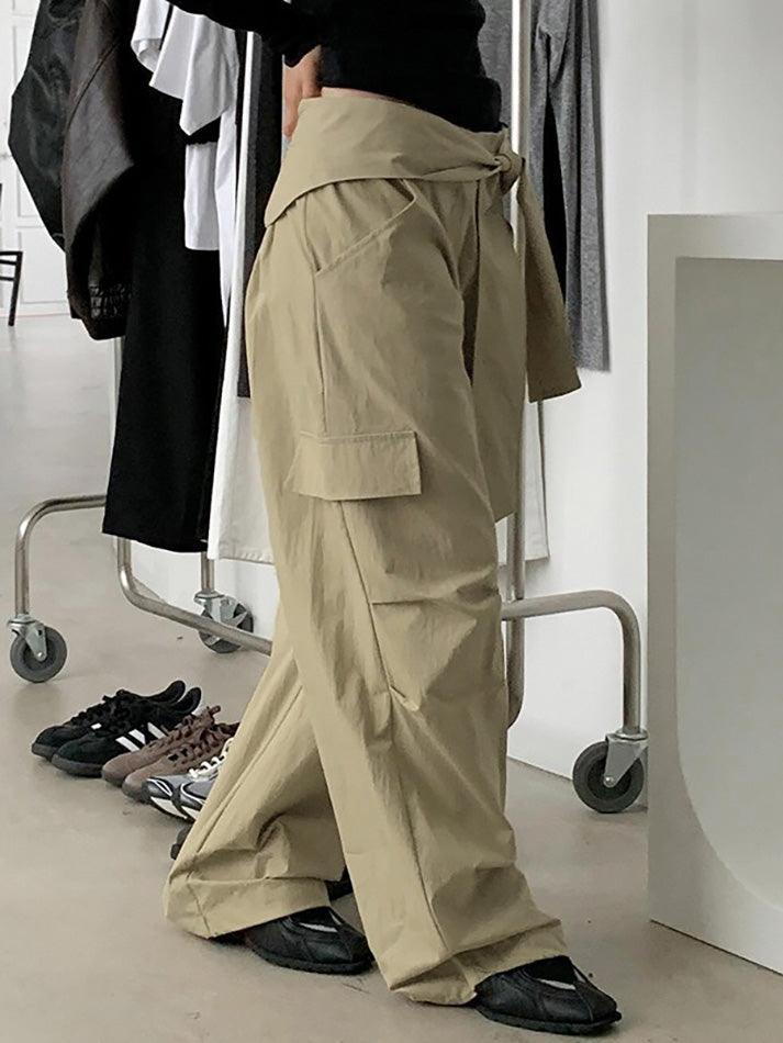 Tie Detail Loose Fit Cargo Pants