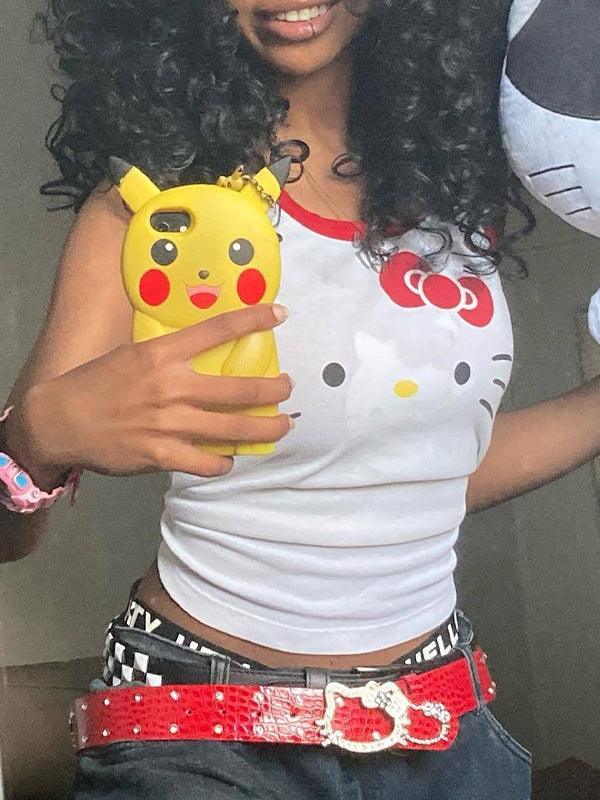 Cartoon Print Slim Cami Top - AnotherChill