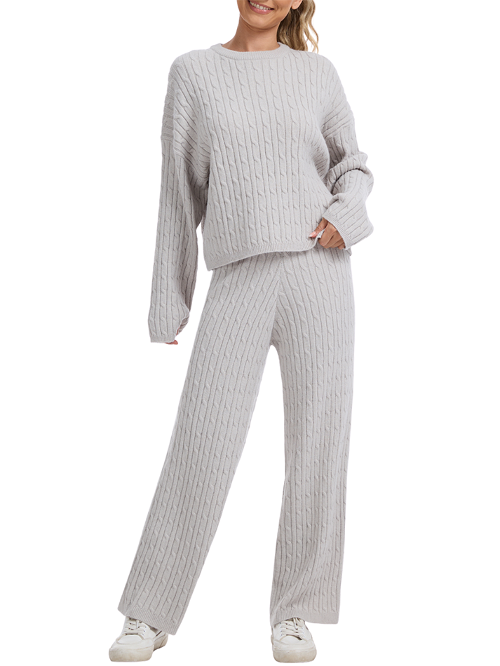 Cable Knit Sweater Lounge Set