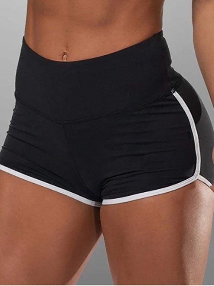 Contrast Bow High-Waist Sports Shorts - AnotherChill