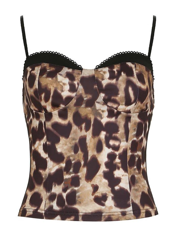 Contrast Leopard Print Cami Top - AnotherChill