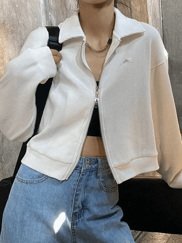 Cropped Zip-Up Jacket - AnotherChill