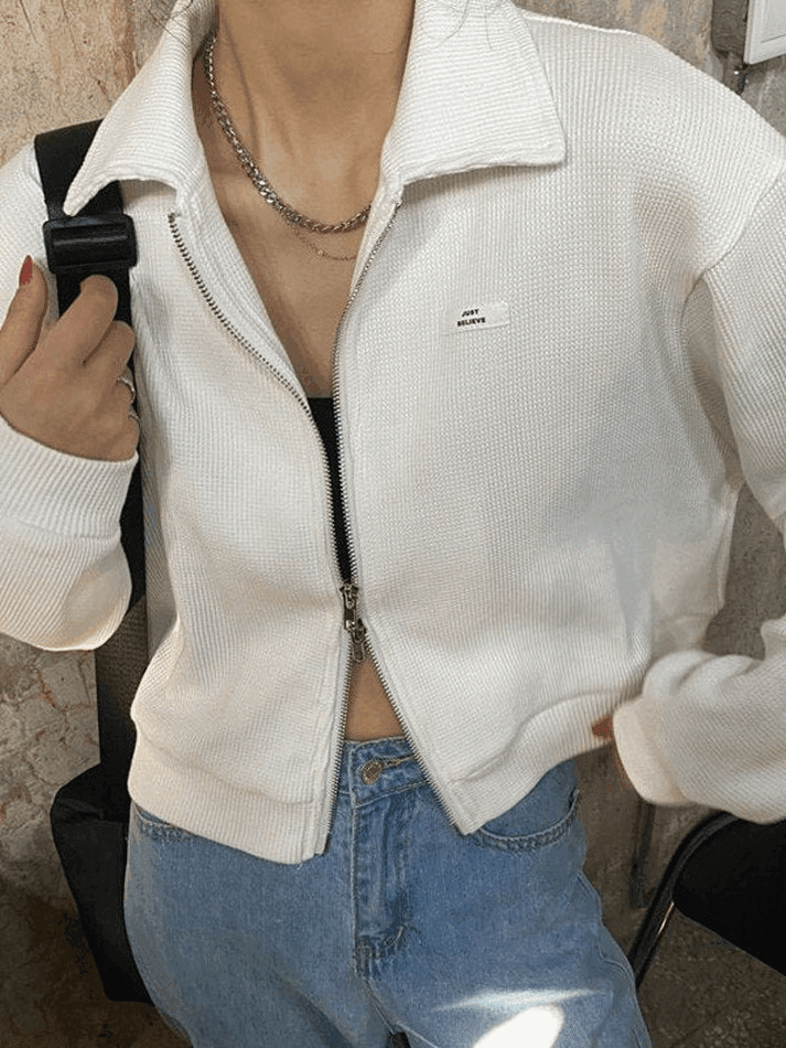 Cropped Zip-Up Jacket - AnotherChill