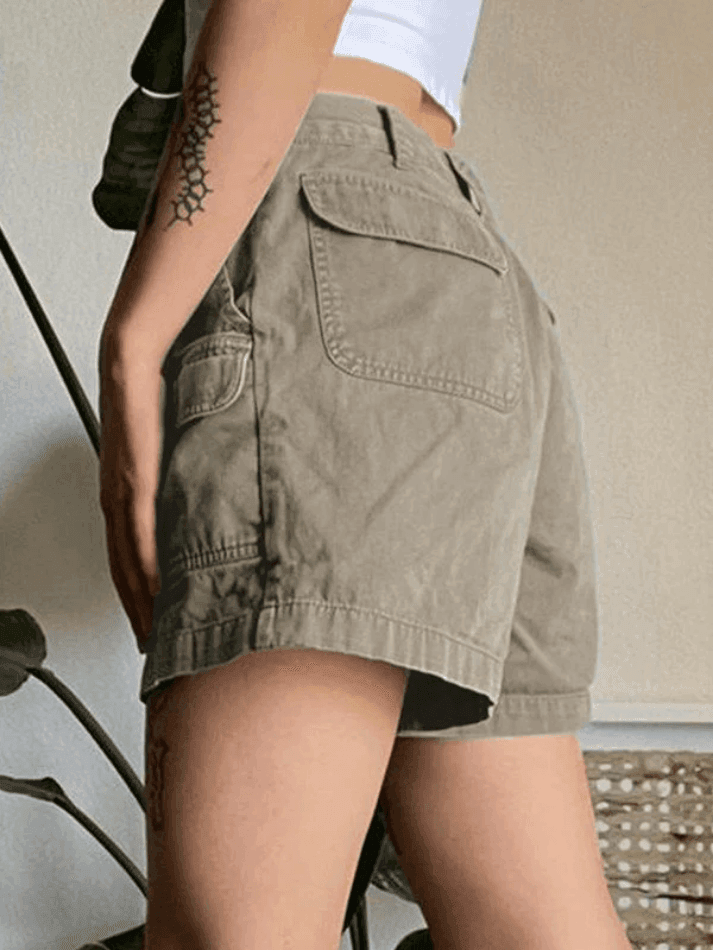 Denim Straight Leg Cargo Shorts - AnotherChill