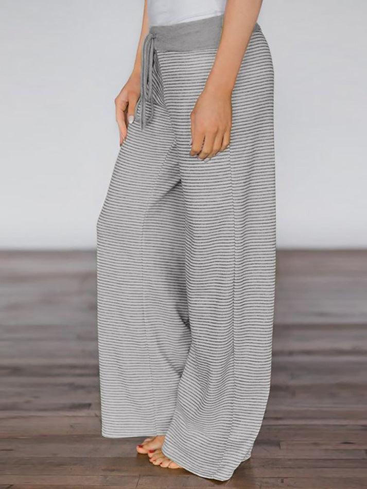 Striped Contrast Loose Fit Straight-Leg Sweatpants