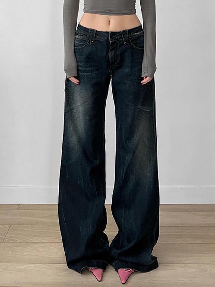 Vintage Basic Low-Rise Loose Jeans