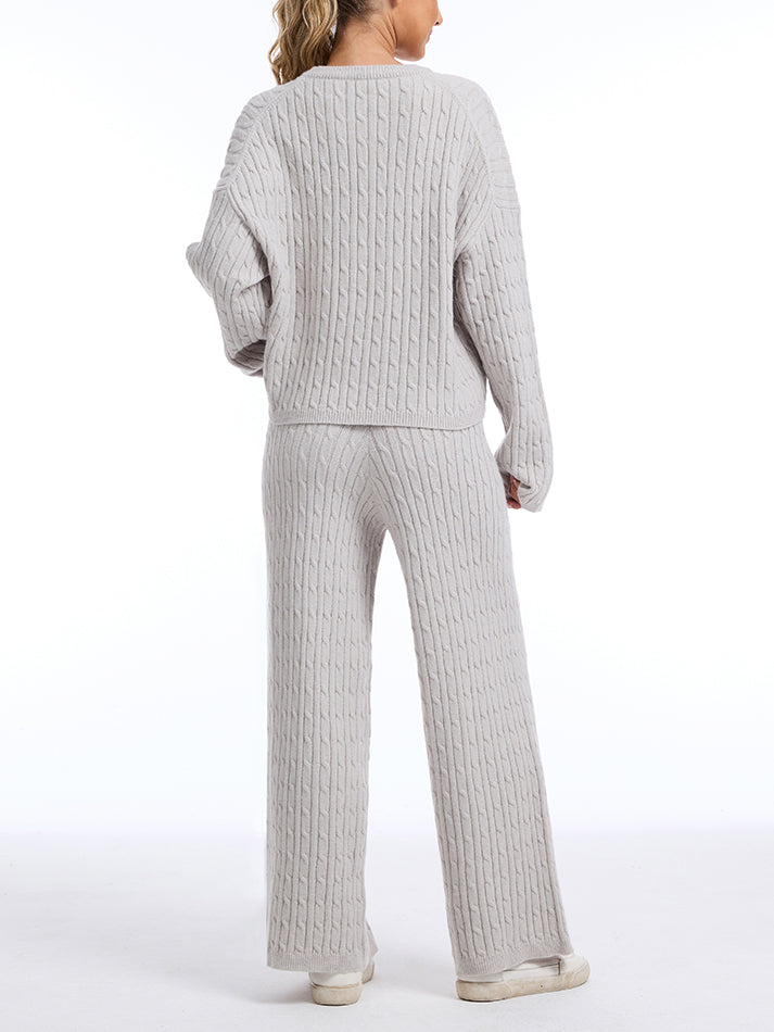 Cable Knit Sweater Lounge Set