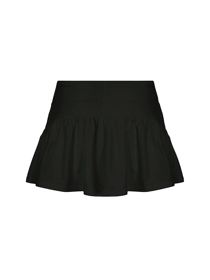 Low-Rise Ruched A-Line Mini Skirt