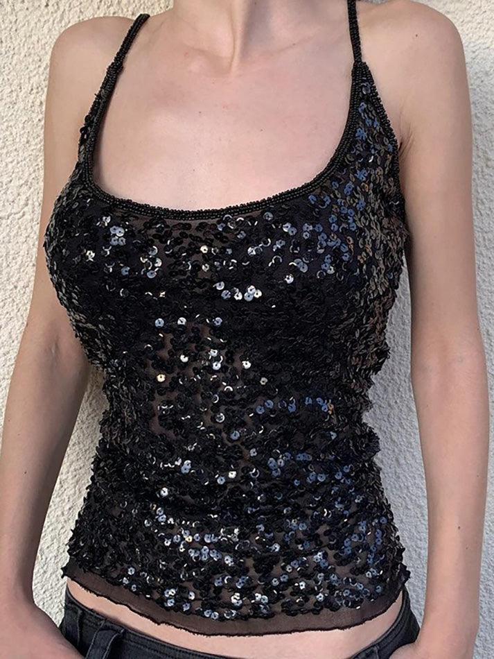 Sequin Mesh Cami Top