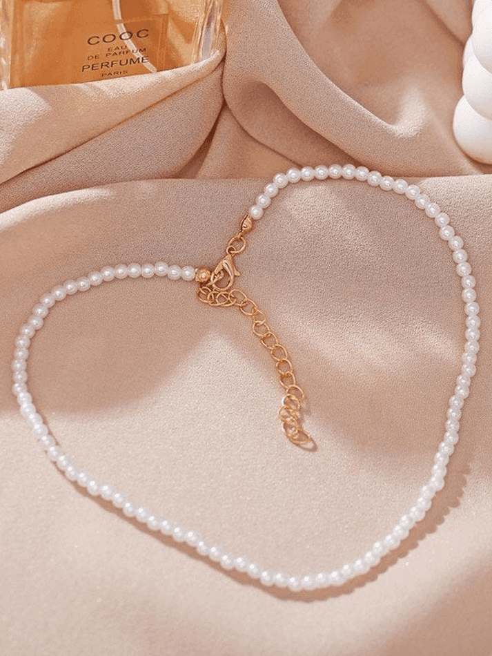 Faux Pearl Choker Necklace - AnotherChill