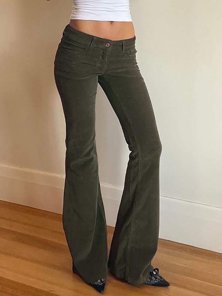 Vintage Low-Rise Corduroy Flare Pants