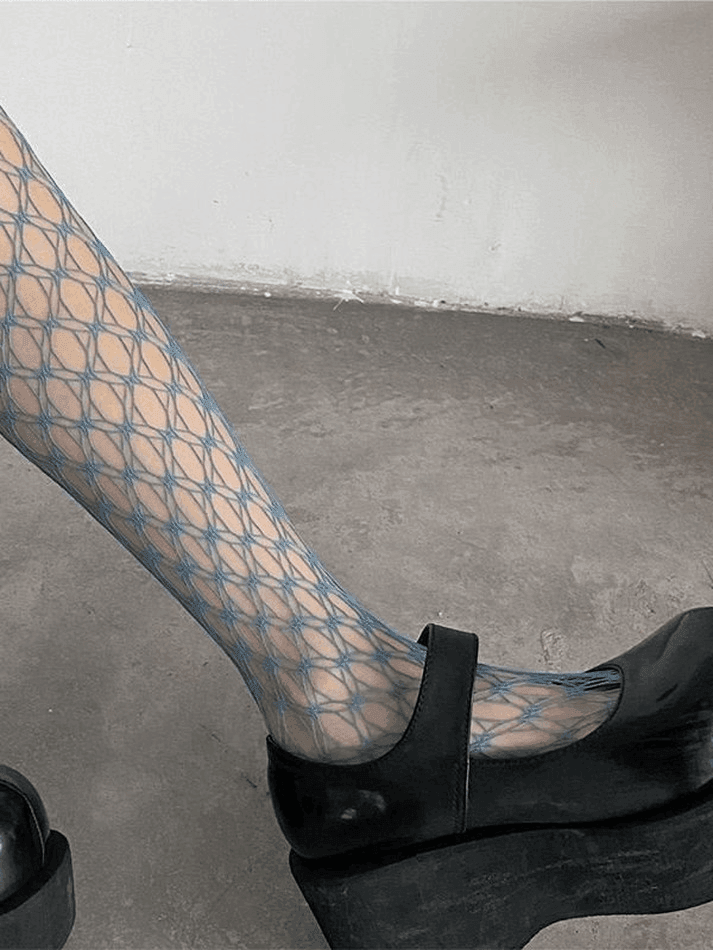 Geometric Pattern Fishnet Tights - AnotherChill