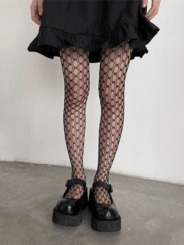 Geometric Pattern Fishnet Tights - AnotherChill