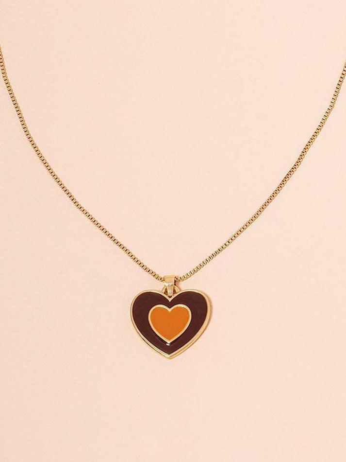 Gradient Heart-shaped Pendant Necklace - AnotherChill