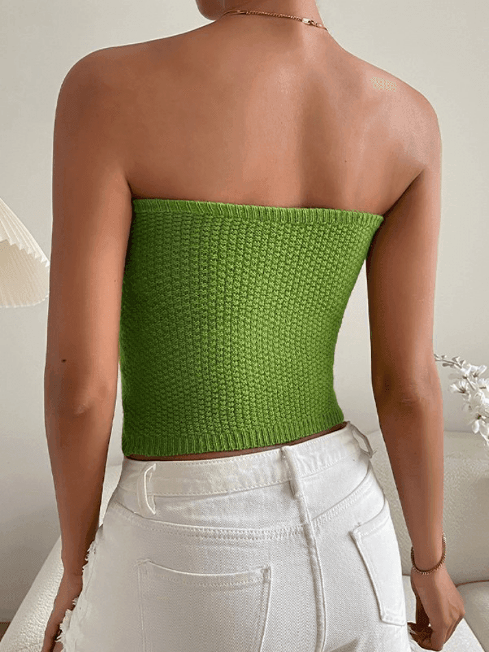 Green Knitted Bandeau Top - AnotherChill