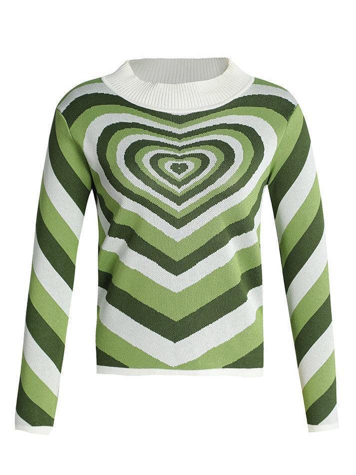 Heart Jacquard Argyle Jumper Sweater - AnotherChill