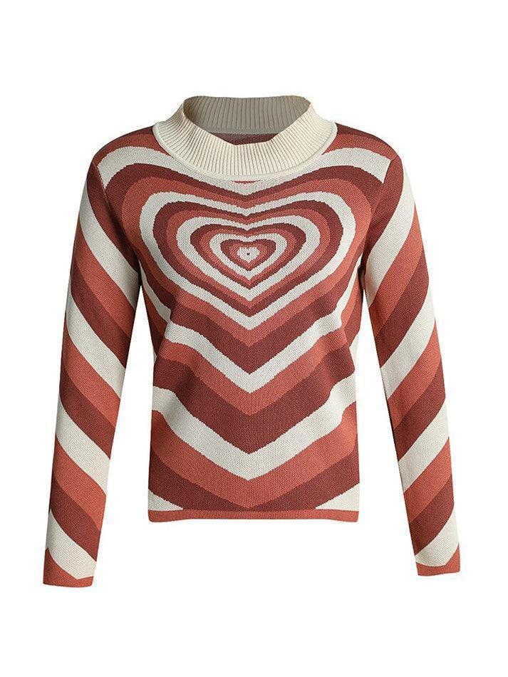 Heart Jacquard Argyle Jumper Sweater - AnotherChill