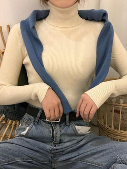 High Neck Jumper Knit Top - AnotherChill