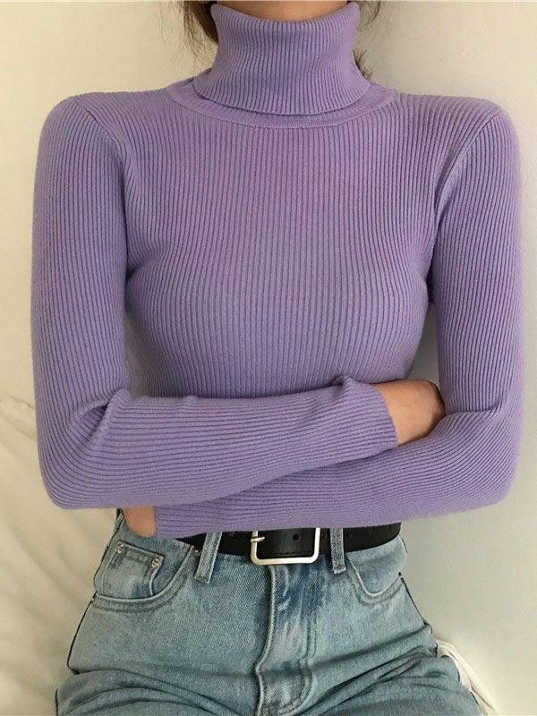 High Neck Jumper Knit Top - AnotherChill