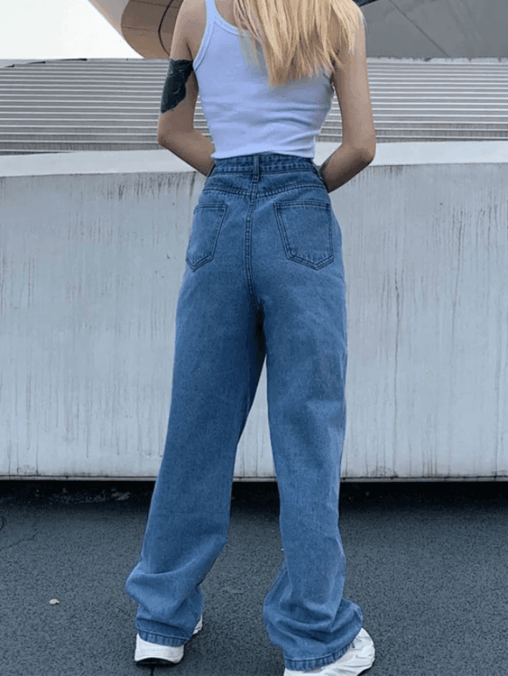 High Waist Butterfly Boyfriend Jeans - AnotherChill