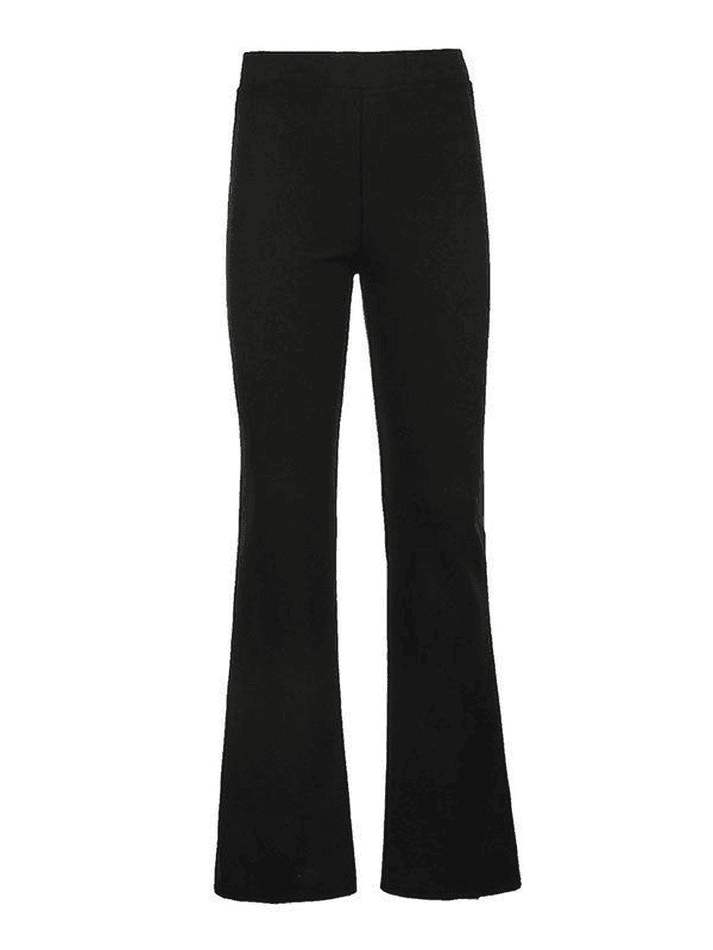 High Waist Solid Flare Leg Pants - AnotherChill