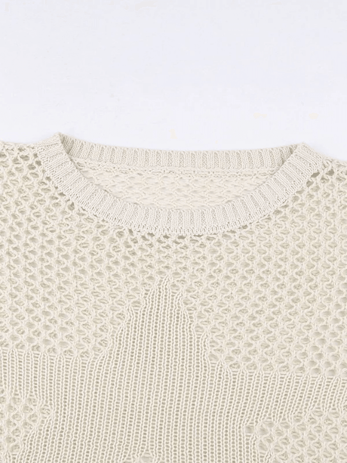 Hollow Out Star Crochet Knit Top - AnotherChill