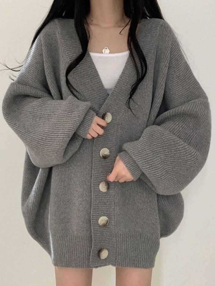 Knitted Button Down Long Cardigan - AnotherChill