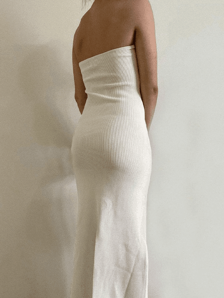 Knitted Twist Strapless Maxi Dress - AnotherChill